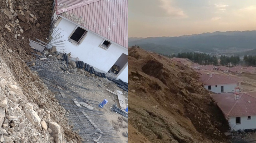 Kahramanmaraş'ta heyelan: Yapım aşamasındaki 6 ev toprak altında kaldı