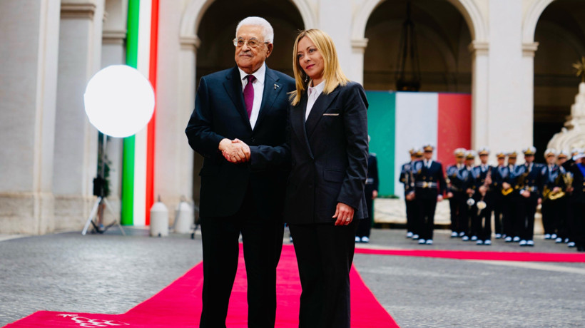 İtalya Başbakanı Meloni, Roma'da Filistin Devlet Başkanı Abbas ile görüştü