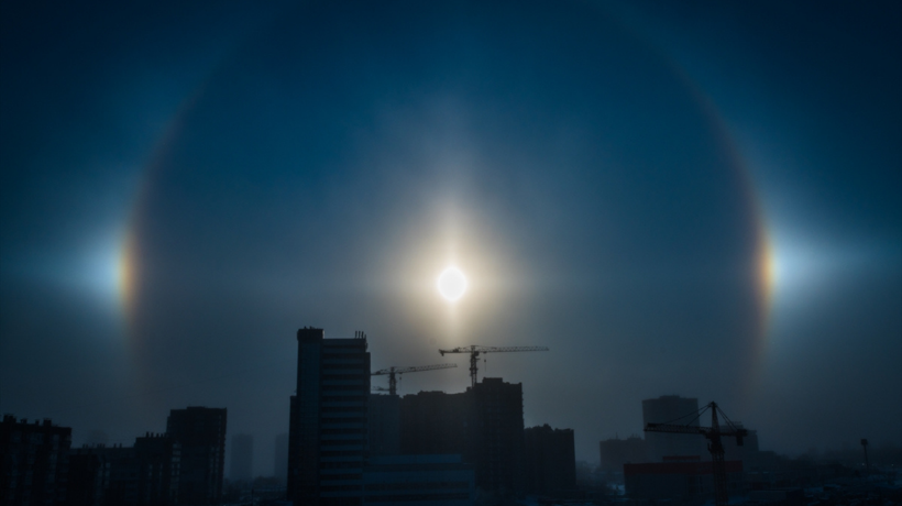 Sibirya’da eksi 30 derecede nadir görülen "halo" olayı izlendi