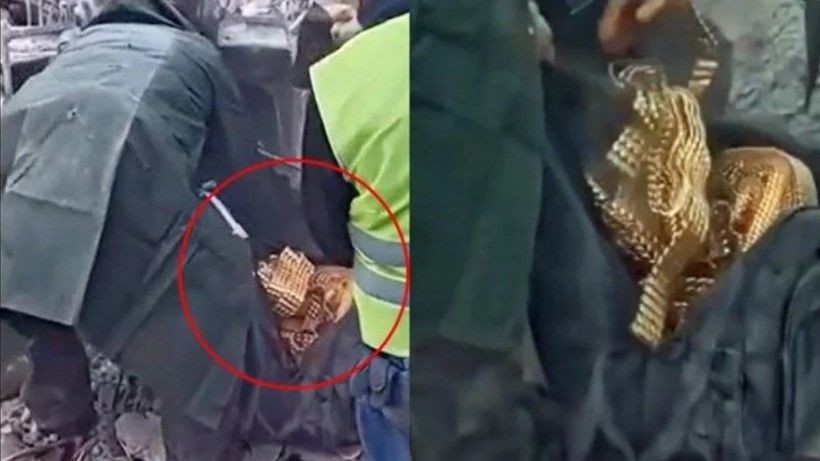 Enkaz altından çıkarılan bir çanta dolusu altın kemerin sahibi bulundu - Resim: 1