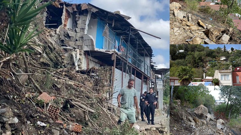 Beşiktaş'ta taş yağmuru! Kaya parçaları evlerin üzerine düştü - Resim: 1