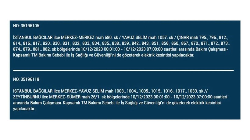 İstanbul'da elektrik kesintisi! BEDAŞ 10 Aralık Pazar elektrik kesintilerinin yapılacağı ilçeleri açıkladı - Resim: 4