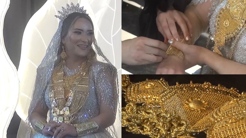 Bir aşiret düğünü klasiği! Geline 15 milyonluk altın takıldı, paralar başlarında uçuştu - Resim: 1