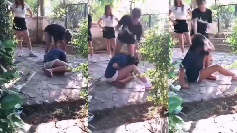 Marmaris'te kız kavgası! 6 kız, ikisini araya alıp evire çevire dövdü - Resim: 1