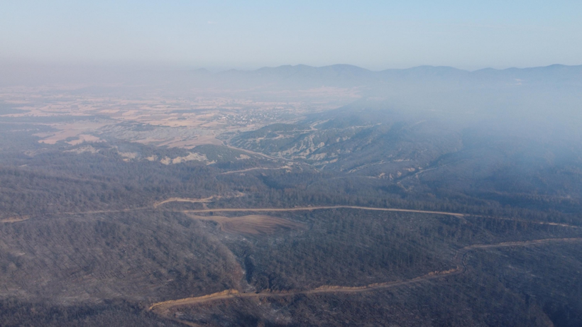 Çanakkale’deki orman yangınında zarar gören alanlar dron ile görüntülendi - Resim : 2