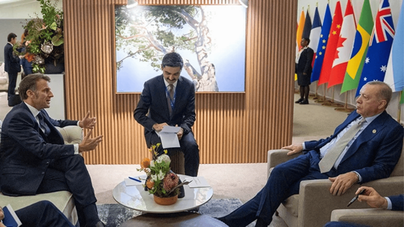 Cumhurbaşkanı Erdoğan G-20 Zirvesi'nde Fransa lideri Macron'la bir araya geldi - Resim : 1