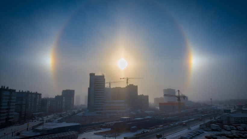 Sibirya’da eksi 30 derecede nadir görülen "halo" olayı izlendi - Resim : 1