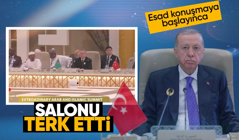 Beşar Esad konuşmaya başlayınca Erdoğan salonu terk etti