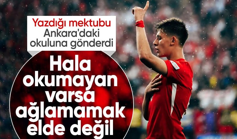 Arda Güler'in mektubu okuduğu okul Samiye Naim Eğitim Vakfı Ortaokulu'nda öğrencilere dağıtıldı