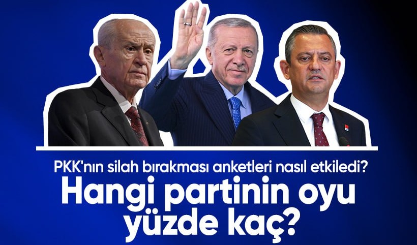 PKK'nın silah bırakmasının ardından 26 ilde anket yapıldı | Hangi partinin oyu yüzde kaç?