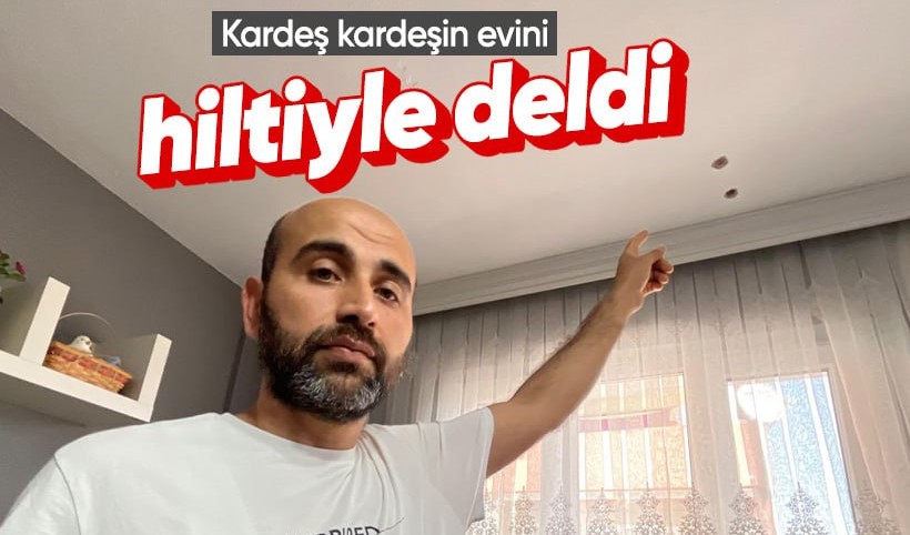 Husumetli olduğu kardeşinin evini hilti ile deldi