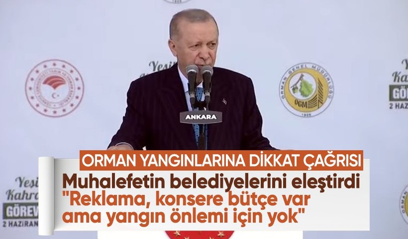 Cumhurbaşkanı Erdoğan'dan orman yangınları dikkat çağrısı ve belediyelere eleştiri: Reklama, konsere bütçe var ama yangın önlemi için yok