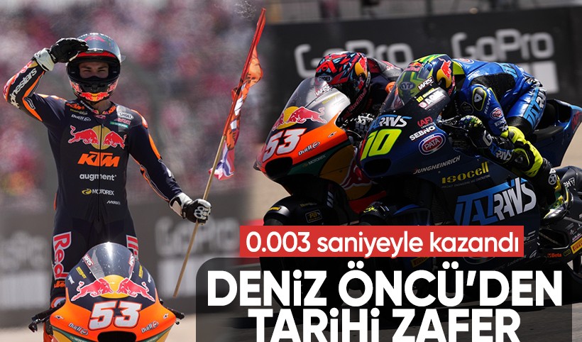 Deniz Öncü Moto2 Dünya Şampiyonası'nda İspanya etabını son metrede kazandı