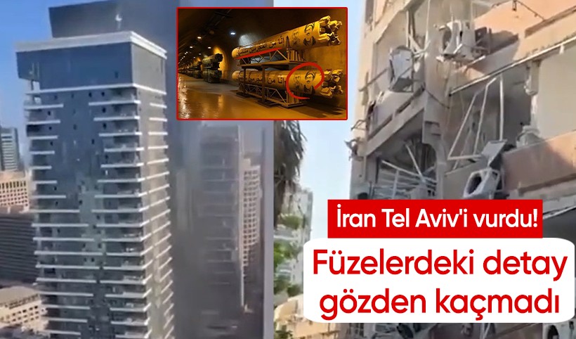 İran Tel Aviv'i vurdu! Füzelerdeki resim detayı gözden kaçmadı