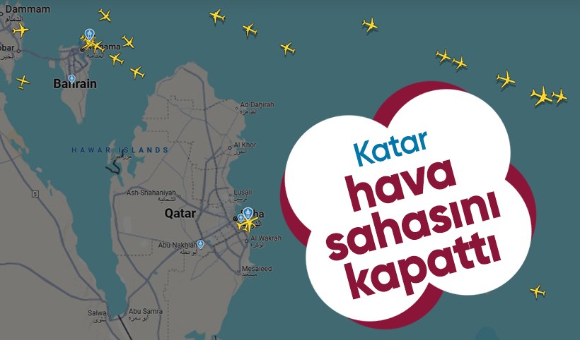 Katar hava sahasını kapattığını duyurdu