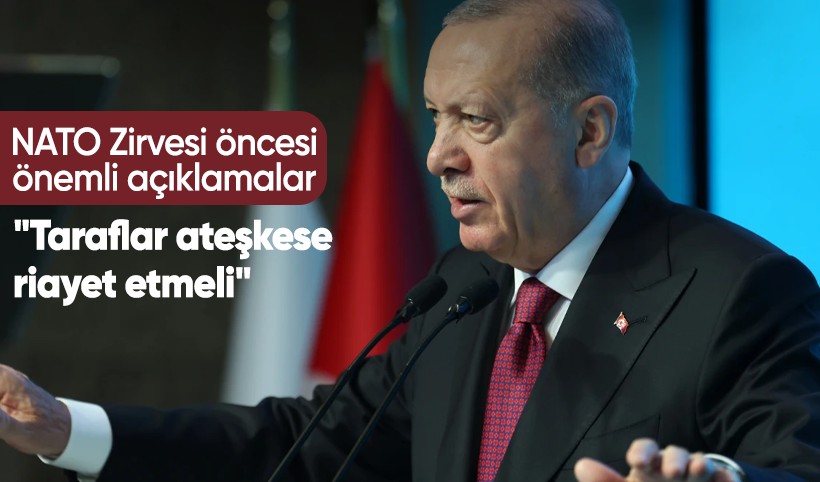 Cumhurbaşkanı Erdoğan NATO Zirvesi'ne gidiyor! Havalimanında kritik açıklamalar