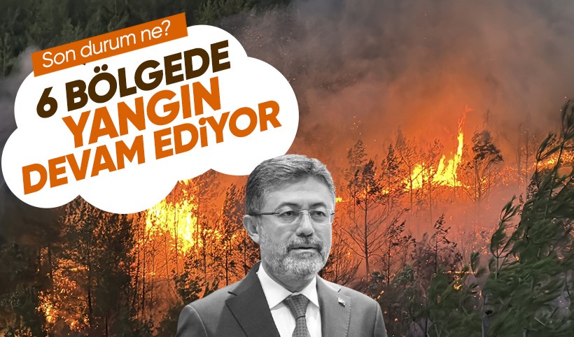 Bakan Yumaklı orman yangınlarında son durumu bildirdi: 6'sı devam ediyor
