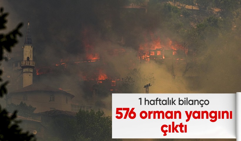 Son 1 haftada 576 orman yangını çıktı