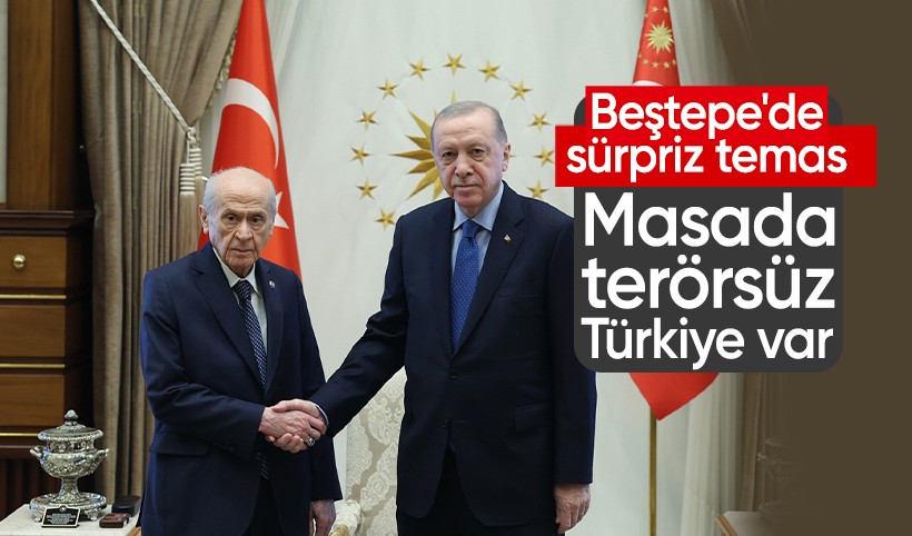 Cumhurbaşkanı Erdoğan, Devlet Bahçeli'yi Külliye'de kabul etti