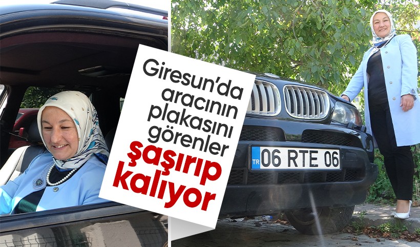 Aracın plakasını görenler şaşırıp kalıyor: 06 RTE 06 Giresun'da