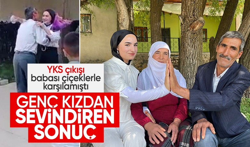 YKS çıkışı babası çiçeklerle karşılamıştı: Çimen, Türkiye 10.840’cısı oldu