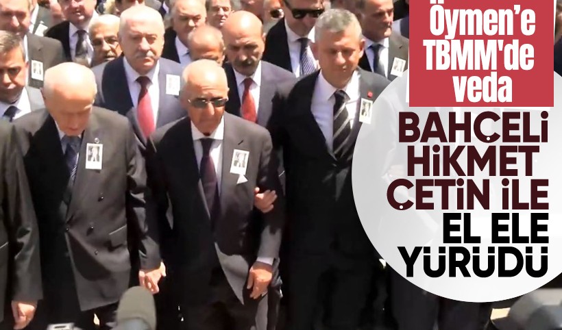 Altan Öymen'e TBMM'de veda! Devlet Bahçeli ile Hikmet Çetin el ele yürüdü