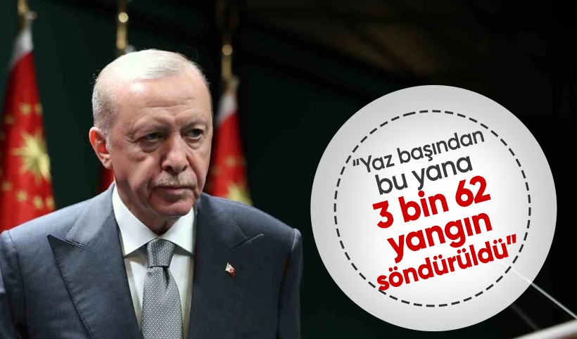 Cumhurbaşkanı Erdoğan: Yaz mevsiminden bu yana 3 bin 62 yangın söndürüldü