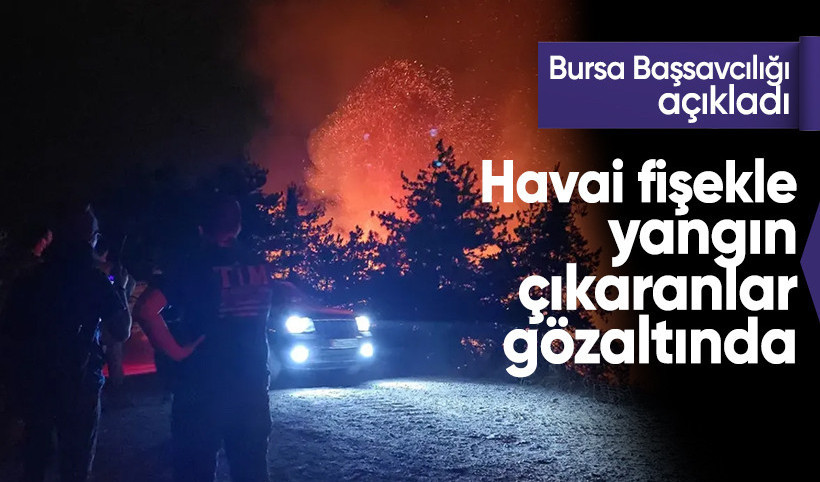 Bursa Başsavcılığı açıkladı: Havai fişekle yangın çıkaran 4 kişi gözaltına alındı