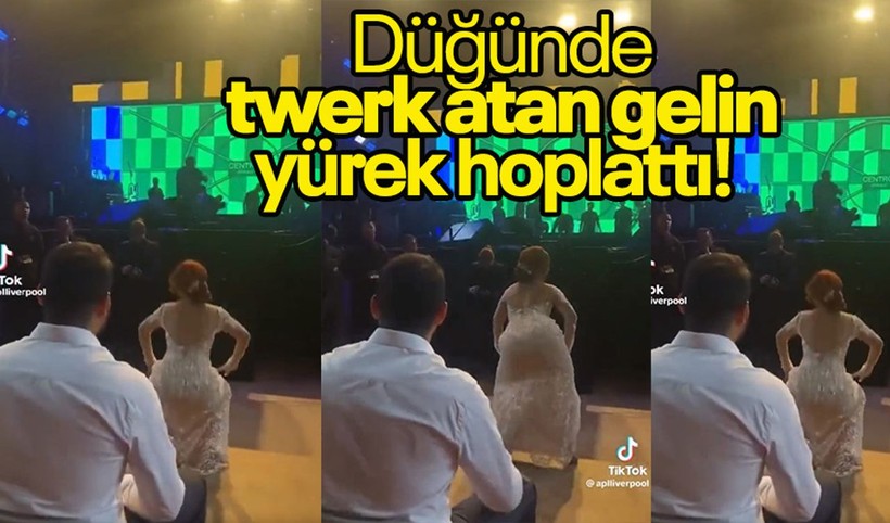 Sosyal medya bu görüntüleri konuşuyor! Düğünde eşine twerk atan gelin yürek hoplattı! 'Bu kadar muhafazakar olma komple soyundursaydın' - Resim: 1