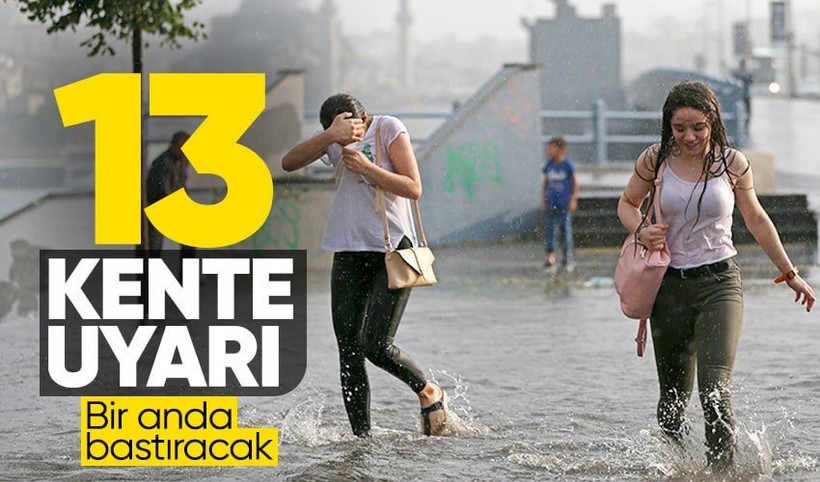 13 kente uyarı: Yağış bir anda bastıracak | 19 Haziran Pazartesi hava durumu - Resim: 1