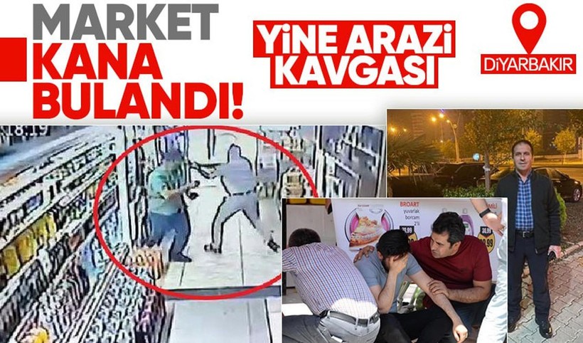 Diyarbakır'da arazi kavgası! Husumetlisini markette bulunca kurşun yağdırdı! O anlar kamerada - Resim: 1