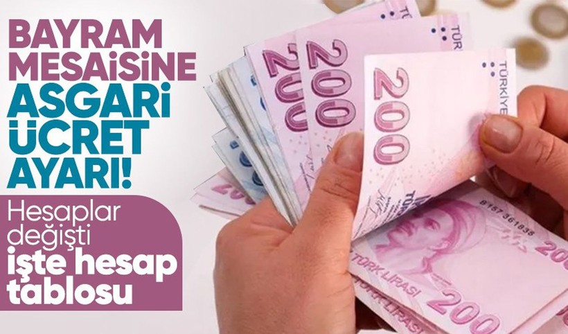 Bayram mesaisine asgari ücret ayarı! Hesaplar değişti! 4,5 gün için en az çift mesai! Bayram mesaisi hesap tablosu netleşti - Resim: 1