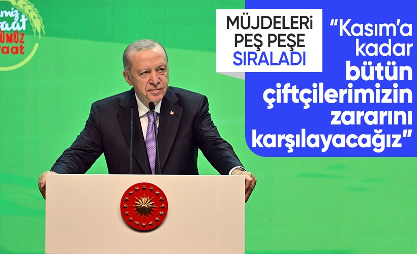 Cumhurbaşkanı Erdoğan: Kasım'a kadar çiftçilerimizin zararlarını karşılamış olacağız