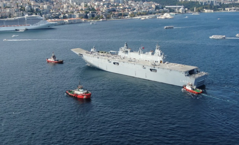 Çanakkale'den yola çıkan TCG Anadolu, İstanbul'a ulaştı