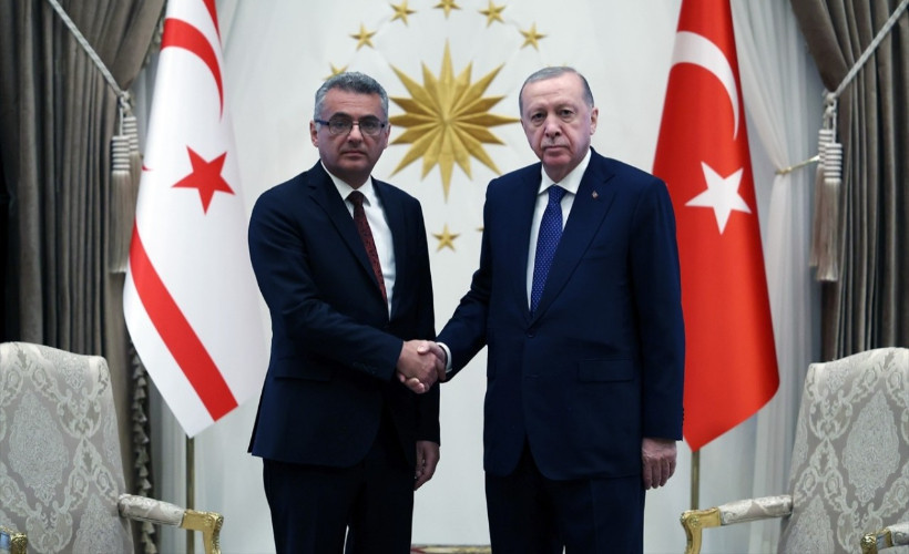 KKTC Cumhurbaşkanı Erhürman Ankara'da! Cumhurbaşkanı Erdoğan'dan iki devletli çözüm mesajı