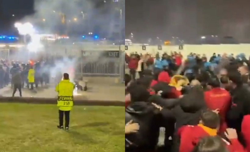 Juventus - Galatasaray maçı öncesi olay! İtalyan polisinden taraftara sert müdahale