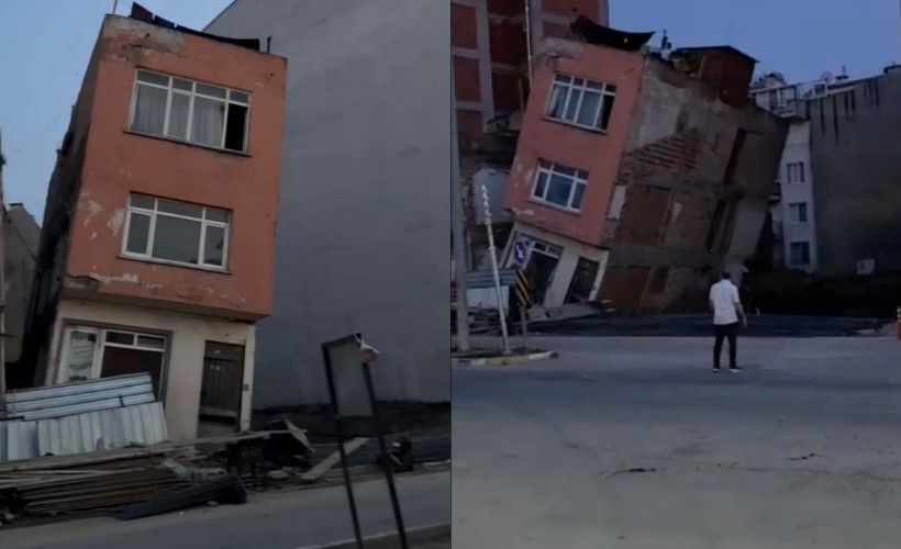 Bitişikteki inşaatın temel kazısında çatlaklar oluşan 3 katlı bina çöktü