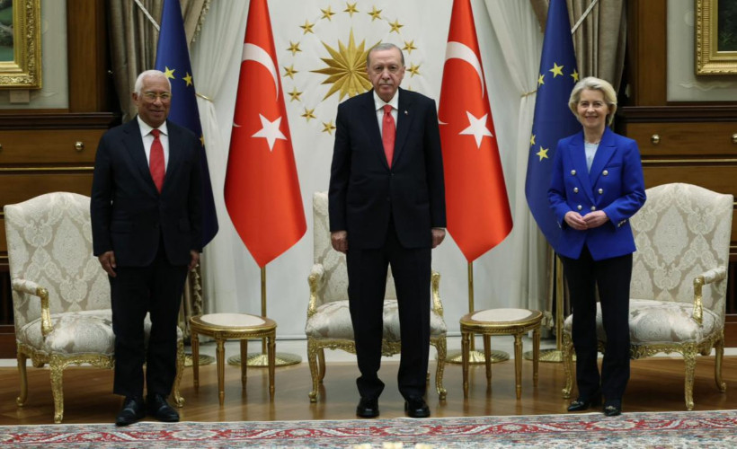 Cumhurbaşkanı Erdoğan, AB Komisyonu Başkanı Leyen ve AB Konseyi Başkanı Costa ile görüştü