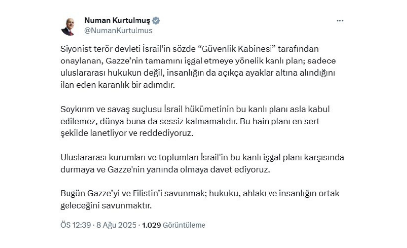 TBMM Başkanı Kurtulmuş: İsrail'in Gazze'yi işgal planını reddediyoruz - Resim : 1