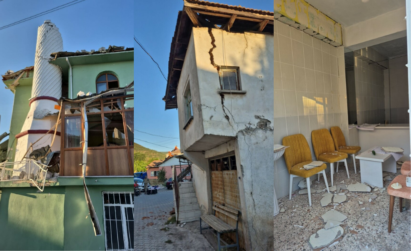 Balıkesir'deki depremin ardından Sındırgı havadan görüntülendi - Resim: 11