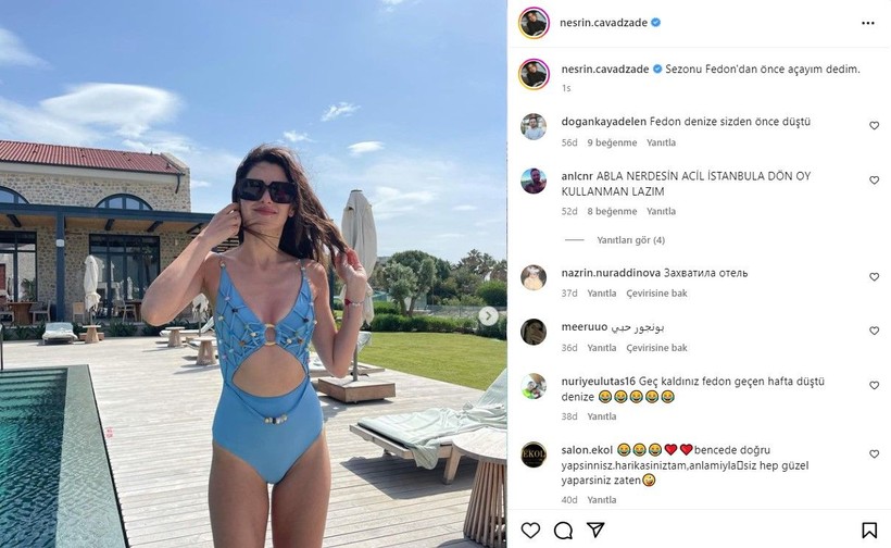 Nesrin Cavadzade tatil sezonunu açtı, peş peşe mayolu pozlarını paylaştı - Resim: 7