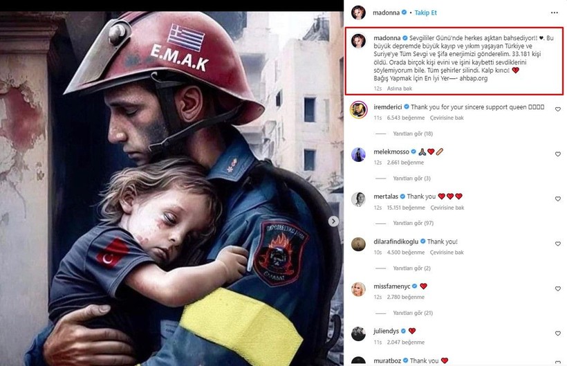 Dünyaca ünlü şarkıcı Madonna'dan Türkiye ve Suriye için yardım çağrısı! Açıkça Ahbap derneğinin adresini verdi - Resim: 4