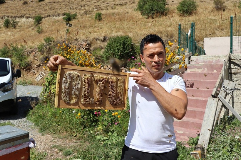 Erzurum'da yetiştirdiği arılarına yazmayı öğretti: Sınıfı geçtiler! - Resim: 5
