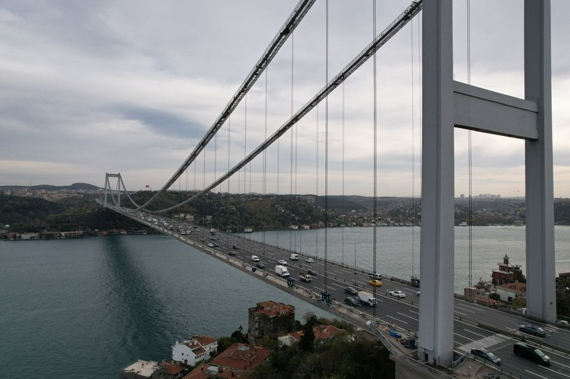 Fatih Sultan Mehmet Köprüsü'ndeki bakım çalışmaları havadan görüntülendi - Resim: 10