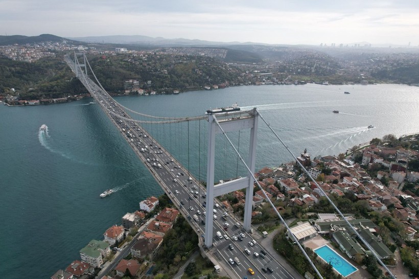 Fatih Sultan Mehmet Köprüsü'ndeki bakım çalışmaları havadan görüntülendi - Resim: 15