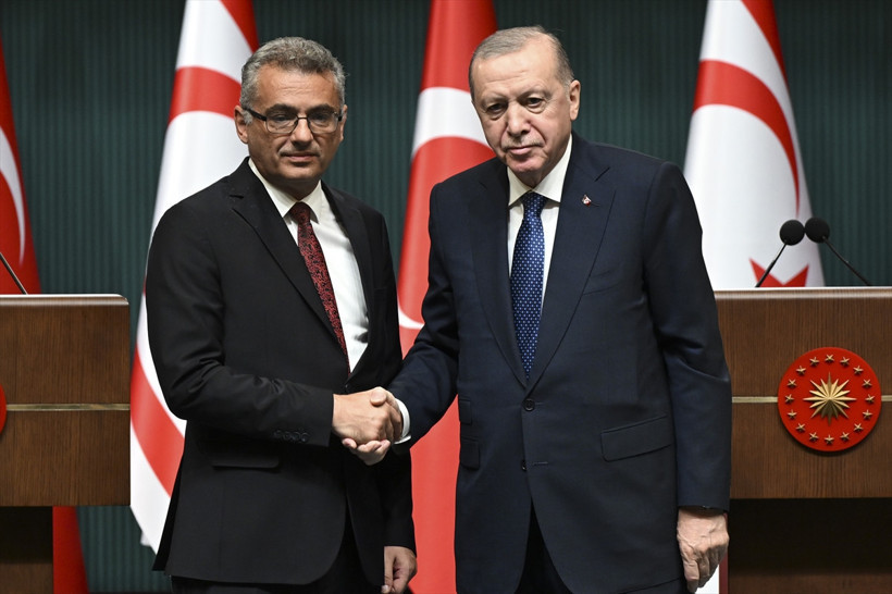 KKTC Cumhurbaşkanı Erhürman Ankara'da! Cumhurbaşkanı Erdoğan'dan iki devletli çözüm mesajı - Resim : 4