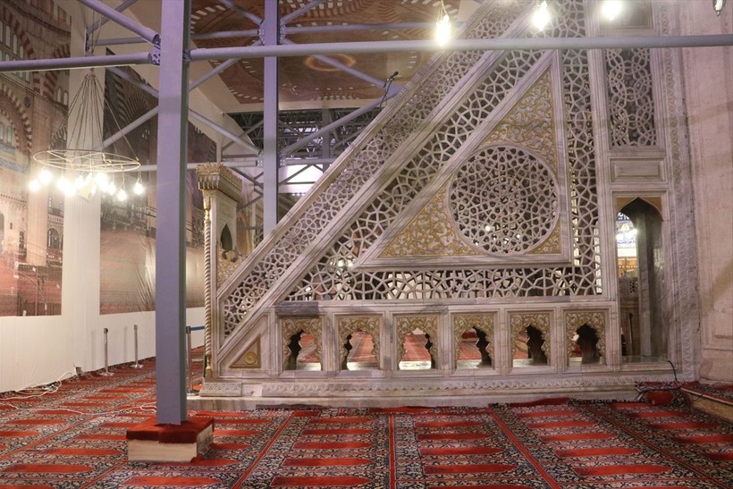 2021 yılında başlatılan çalışmalar kapsamında Edirne Selimiye Camii yenileniyor! Restorasyonu tamamlanan bölümler ibadet ve ziyarete açıldı - Resim: 5