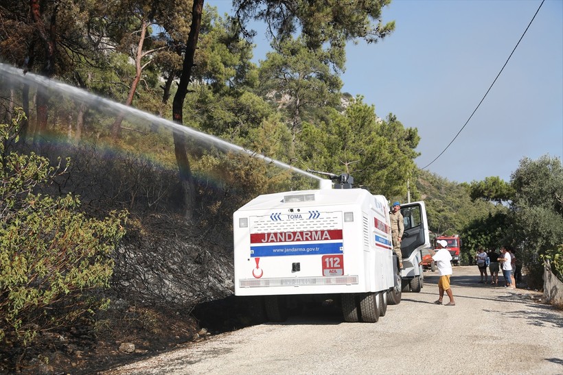 Milas’ta yerleşim yerlerine yakın alanda orman yangını - Resim : 3