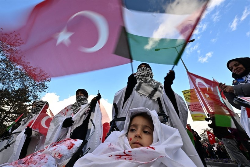 Başkentte "Büyük Gazze Yürüyüşü ve Mitingi"! Filistin'deki insanlık dramına dikkat çekiliyor - Resim: 8