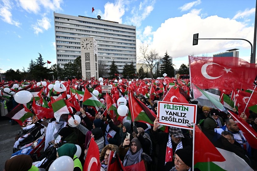 Başkentte "Büyük Gazze Yürüyüşü ve Mitingi"! Filistin'deki insanlık dramına dikkat çekiliyor - Resim: 13